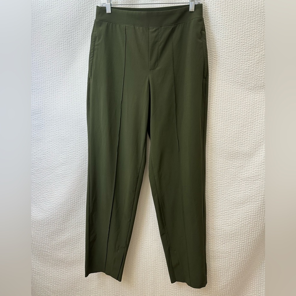 ATHLETA Brooklyn Heights High Rise Olive Green Ankle Trouser Work Pants Size 6